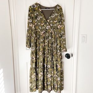 Madewell green floral dress